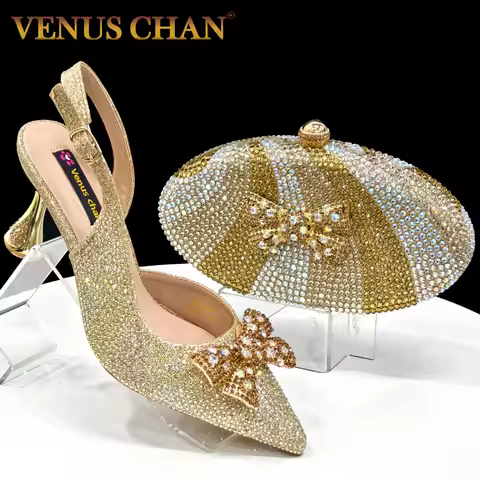 Venus Chan Festive Elegance: Dazzling Heels and Chic Clutch Perfect Combination Of Shoes And Bags fo