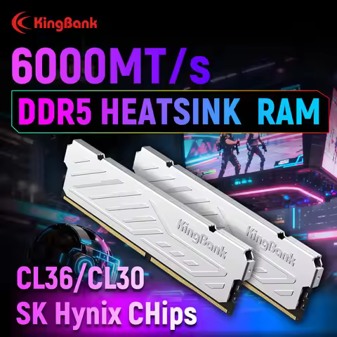 KingBank KJXS DDR5 SILVER HEATSINK SERIES 8GB / 8GBx2 / 16GB / 16GBx2 6000MHz Dual Channel Kit High-