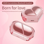 New Creative Rotatable K520Bluetooth Earbuds Heart TWS 5.3Wireless Earphones Transforming Couple