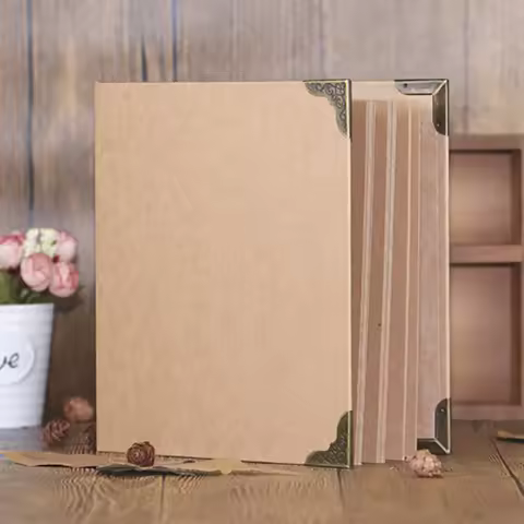A4 Size 60 Pages Kraft Paper Sheets Card Blank Photocard Binder Wedding Album DIY Vintage Photo Foto