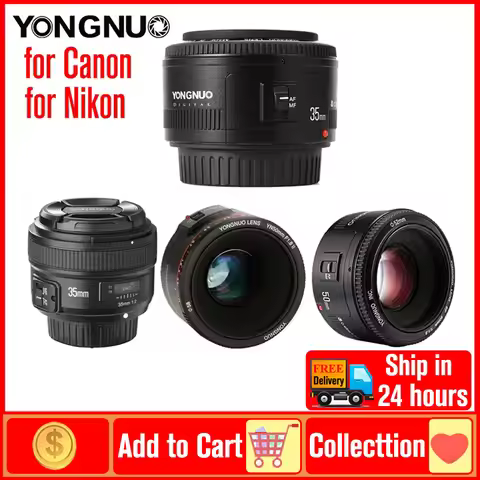 YONGNUO YN50mm F1.8 YN35mm F2.0 Lens Auto Focus Lense for Canon Nikon DSLR Cameras D7100 D3200 D3300