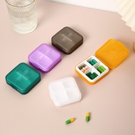 Pill Box Storage Box Portable Cross Pill Box 4 Compartments Plastic Packing Small Pill Box Square Po