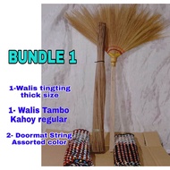 Walis Tambo Kahoy 1pc, Walis tingting thick size 1pc, String doormat small size 2pcs || BUNDLE #1