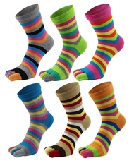 Women Toe Socks 5 Finger Cotton Wicking Athletic 6 Pack 3 Pack