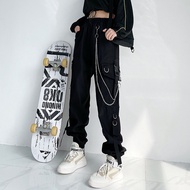 seluar slack wanita women pants Hip-hop hip-hop rantai hitam hip-hop hip-hop