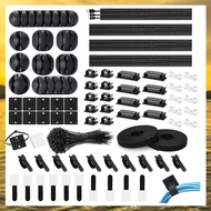 (HARB) 173 Pcs Cable Management Organizer Kit Adhesive Cable Clips HolderCable TiesAdhesive Wall Cab