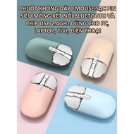 Chuột không dây M203 GrownTech sạc pin kết nối bluetooth và chip USB 2.4GHz dùng cho pc laptop điện