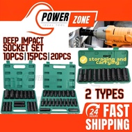 Long Impact Socket Set / Deep Long Box Socket Wrench Set CRV (8mm - 32mm) 10pcs, 15pcs, 20pcs