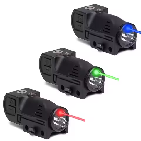 Rifle Airguns M16 M4 AR15 AK47 AR10 Optics Tactical Flashlight Laser LED 400 Lumens Red/Green/Blue M