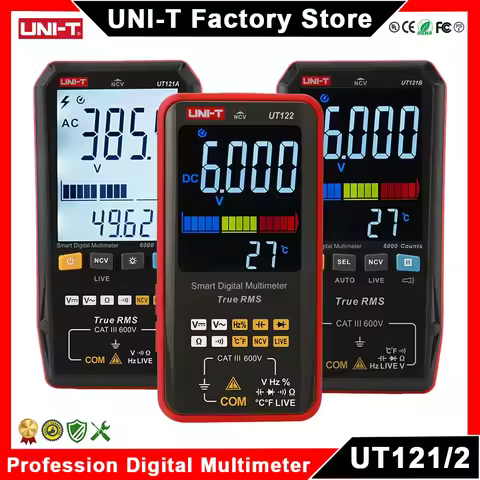 UNI-T UT121 UT122 Smart Multimeter Digital Voltmeter Professional AC/DC Voltage Meter Ohm Capacitanc