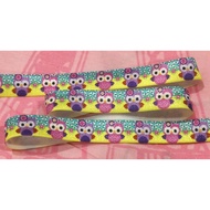 SALES 4 yards FOE Fold Over Elastic DIY RIBBON HairTies HeadBand OWL OWLS HOOTABLE PLAYFUL HAPPY