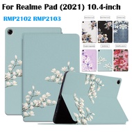 For Realme Pad 2021 10.4-inch Fashion Flowers Flip Stand Cover For RealmePad RMP2102 RMP2103 High Qu