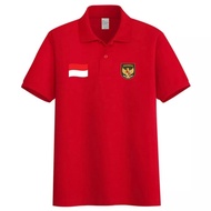 Allium Collection / Kaos Kerah Pria Polo Logo Garuda Bendera Indonesia / Kaos Pria Polo Logo