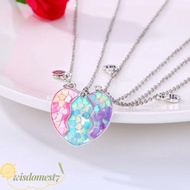 WISDOM 3Pcs BFF Necklaces, Friendship Alloy Matching Heart Pendant Necklace, Cute Friendship Jewelry
