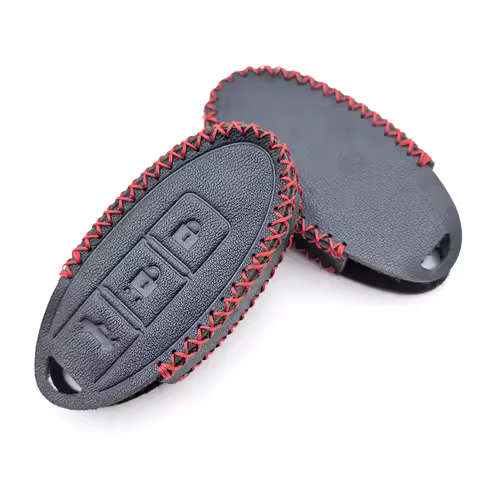 Leather Car Remote Key Case for Nissan Qashqai J10 J11 March Tiida NV200 Leaf Kicks Cube X-Trail T32