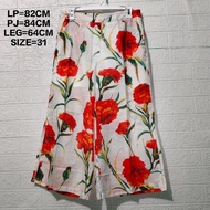 CELANA KULOT 7/8 IMPORT HW BAHAN SIFON WANITA MOTIF BUNGA CANTIK MADE IN KOREA