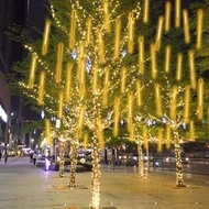 戶外裝飾彩燈串燈滿天星跑馬流星雨燈條七彩樹燈太陽能led裝飾燈