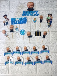 Boss Baby Cake & Cupcake Topper Set (25pcs) // (13pcs) //(12pcs)// (NAME & AGE CAN BE CUSTOMIZED)