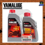 YAMALUBE 20W50 4T 0.85L /1L (100% ORIGINAL) YAMAHA MINYAK HITAM ENGINE OIL YAMAHA OIL FILTER LC135 Y15 SRL FZ