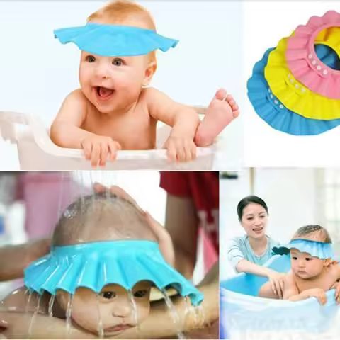 Baby Shower Cap Adjustable Shampoo Hat For Children Shower Toddler Protect Ears Eyes Girl Boy Baby's