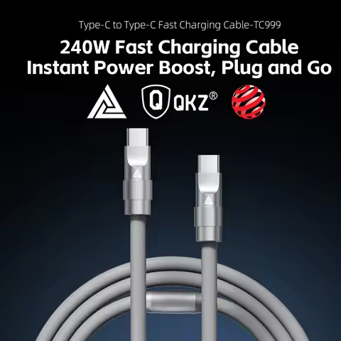 QKZ 1/1.5/2m Fast Charging Cable TC999 240W Type C To Type C Super Flash Charge For Phone