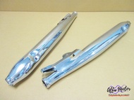 EXHAUST MUFFLER SET PAIR &amp; GASKET &amp; DIFFUSER Fit For HONDA BENLY C92 C95 CA92 CA95 #ท่อไอเสีย ท่อคู่ซ้ายขวา เหล็ก ชุบโครเมี่ยม