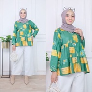 KATUN SEAN BLOUSE COTTON RAYON/BLOUS MOTIF RAYON random mocrepe
