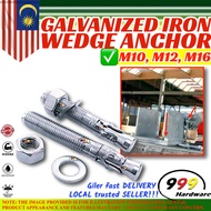 999 Galvanised Iron M12 M16 Wedge Anchor/ Threaded Expansion Anchor Bolts/ Wall Plug/ Stud Anchor/ A