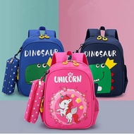 BHC Unisex Cartoon Unicorn Rabbit Children KId Backpack Set 2Pcs Cute Girl School Dinosaur Boy Bag S