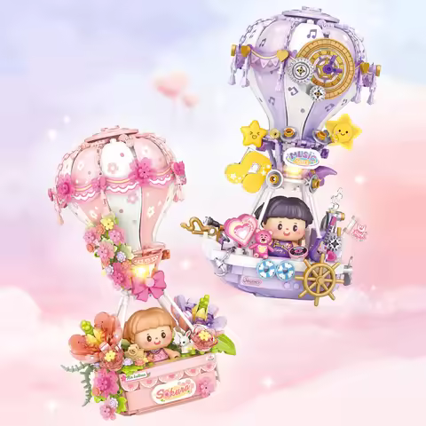LOZ Coco Adventure Cherry Blossom Hot Air Balloon Building Blocks DIY Model STEM Home Decor Birthday