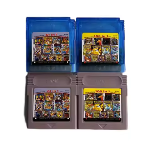 Pokemon Series 61 108 Games In 1 Video Game Cartridge Card English Version for GBC/GBA/SP/GBM