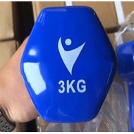 Premium 3kg rubber dumbbells