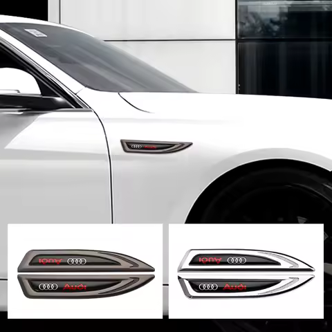 ABS Ca Door Fender Side Blade Badge Sticker Accessories For Audi A1 A2 A3 A4 A5 A6 A7 A8 Q5 Q7 C8 B8