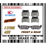 KYMCO XCITING 400I BRAKE PADS SET SCOOTER DAYTONA TYPE