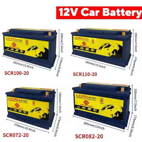 12V Car LiFePO4 Battery Built in BMS Automotive Battery 70Ah 80Ah 100Ah 120Ah 1300A 1900CCA 2300CCA 