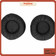 YUJINX 2PCS Universal Headphone Ear Pads, Black Noise Isolation Wrinkle Leather Earpads, Easy to Ins