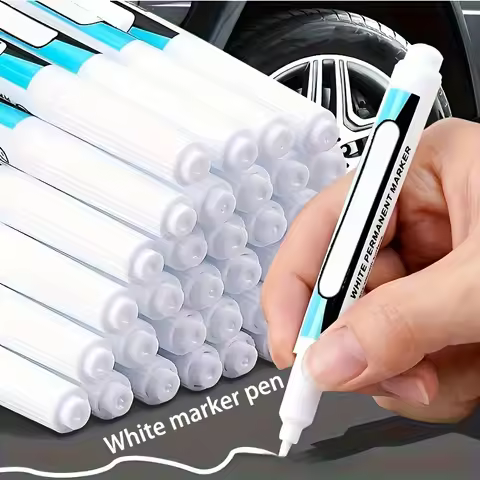 White Marker Oily Fine Tip Courier Waterproof Non-Fading Advertising Greeting Card Tire Glass Highli