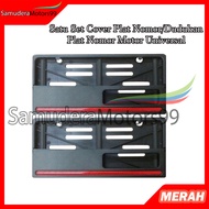 MERAH 1 Set Universal Motorcycle Number Plate Cover/Red Number Plate Frame