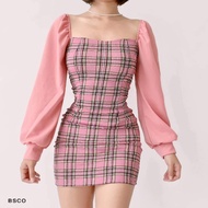 BSCO PH Cashmere Retro Plaid Dress Korean Women Fashion BSCO Official BSCO Clothing BSCO House