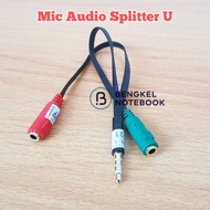 Mic Splitter U Shape Jack Audio Splitter 3.5 mm Mic + Audio