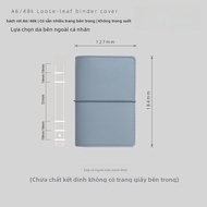 Mini Soft Leather A6 Ring Binder Notebook Grid Dot Matrix Year Plan Simple Artistic Ins Style 6 Hole