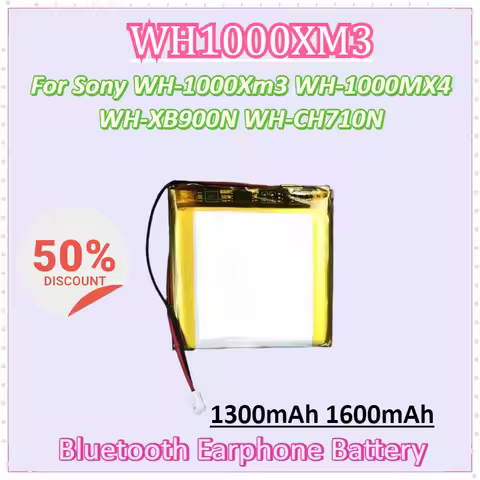New Battery WH1000XM3 1300mAh 1600mAh for Sony WH-1000Xm3 WH-1000MX4 WH-XB900N WH-CH710N Wireless Bl