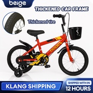 Beige Kids Bicycle Basikal Budak 12/16 Inch murah Baby Bike Rubber Auxiliary Wheels Learning Bike Ri