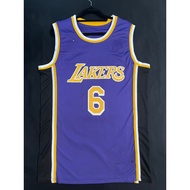 Embroidery Los Angeles Lakers #6 LeBron James Basketball Jersey