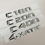 3D ABS Chrome Logo C180 C200 C250 C300 C350 C220 Emblem Letters Sticker Car Trunk Badge For Mercedes