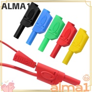 ALMA Banana Plug, Stackable 4MM Banana Plug Connector, DIY Black Red Banana Plug Wire Solder Insulat
