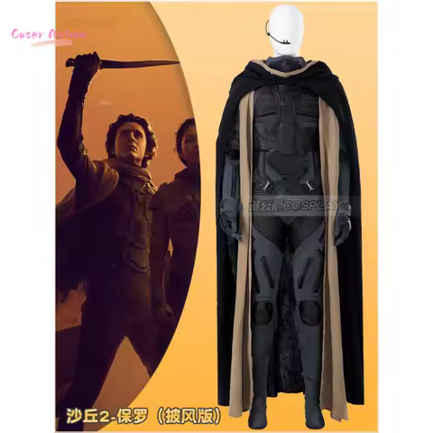 The Hero Aka Dune 2 Cosplay Costume Paul Atreides Jumpsuit With Vest Bodysuit Cape Mask Halloween Ou