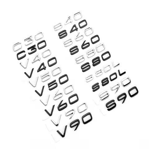 ABS Rear Trunk Letters Logo Emblem Badge Stickers For Volvo C30 V40 V60 V90 S40 S60 S80 S90 S80L XC4