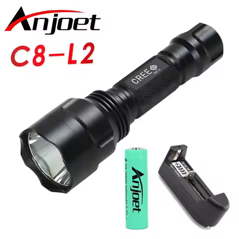 1mode C8 L2 powerful led flashlight 18650 battery Home outdoor camping Riding Night Hiking Prerequis