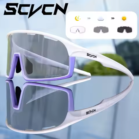 SCVCN Photochromic Sunglasses Cycl Men UV400 Eyewear Sports MTB Outdoor Goggles Bicycle UV400 Women 